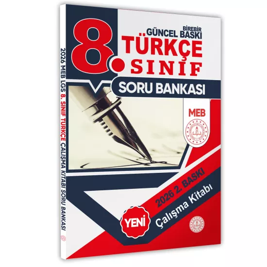 2027 8.Sınıf LGS Türkçe MEB Çalışma Kitabı Soru Bankası (Renkli Baskı A4 Boyutlu) BASKI ÜCRETİ