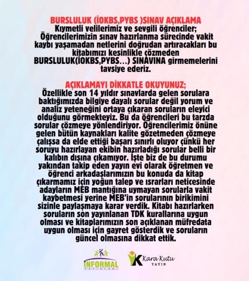 2027 6.sınıf İOKBS BURSLULUK Tüm Dersler Çıkmış Soru Bankası Tek Kitap Yeni Sistem Tamamı Çözümlü