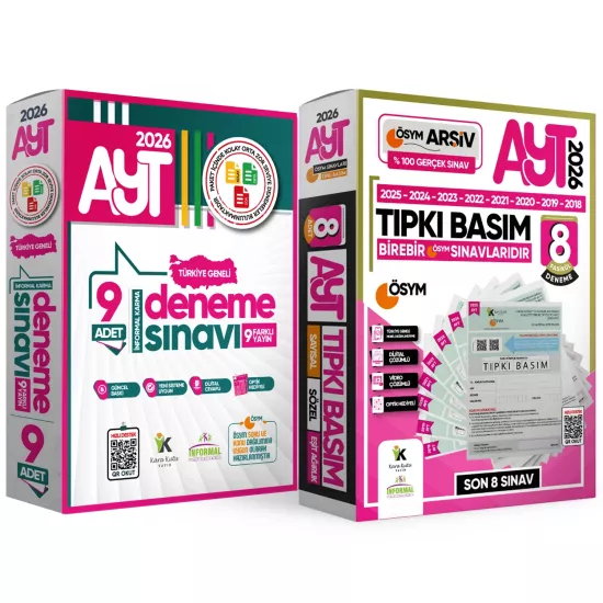 2026 YKS-AYT Ösym Çıkmış Soru 8li Tıpkı Basım ve Kurumsal 9lu Özgün Paket Deneme Türkiye Geneli