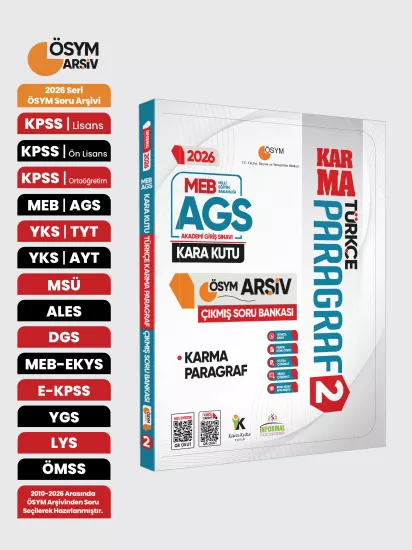 2026 MEB AGS Türkçenin Kara Kutusu PARAGRAF 2 KARMA ÖSYM Çıkmış Soru Bankası Konu Özetli Çözümlü