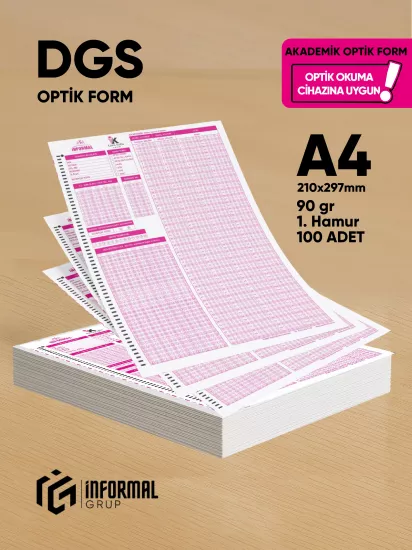 DGS Akademik Değerlendirme Optik Formu (100 Adet - 90 gr - Optik Okuma Cihazlarıyla Uyumlu)