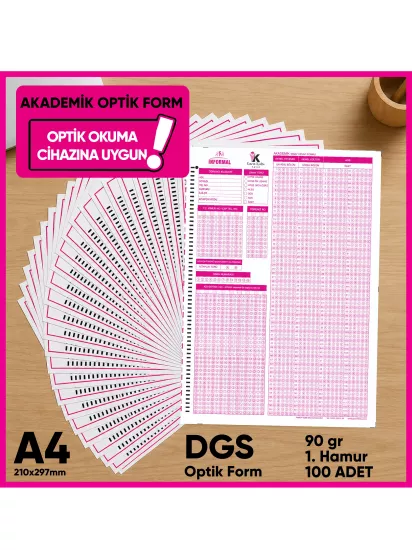 DGS Akademik Değerlendirme Optik Formu (100 Adet - 90 gr - Optik Okuma Cihazlarıyla Uyumlu)