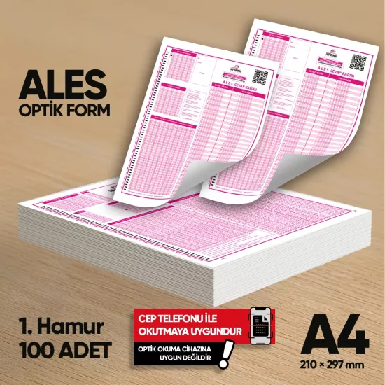 ALES Deneme Sınavları İçin 100 Adet (80.GR) Optik Form 