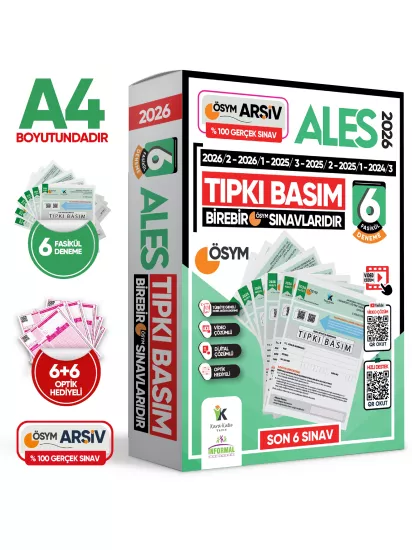 2026 ALES ÖSYM Tıpkı Basım Çıkmış Soru 6lı Deneme Paketi Video/PDF Çözüm Türkiye Geneli