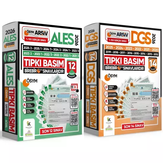 2026 DGS-ALES Tıpkı Basım Ösym Çıkmış Soru Deneme Paketi 26lI (12+14) Dijital Çözümlü
