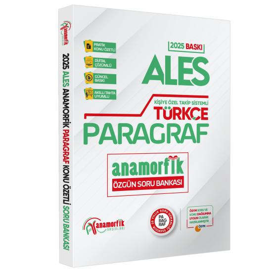 2025 ALES ANAMORFİK Türkçe Paragraf Özgün Soru Bankası Konu Özetli Dijital Çözümlü