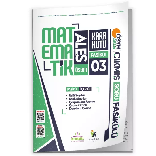 2026 ALES Matematik Kara Kutu 3.Fasikül ÖSYM Çıkmış Soru ÜSLÜ-KÖKLÜ SAYILAR-DENKLEM ÇÖZME ModülerSet
