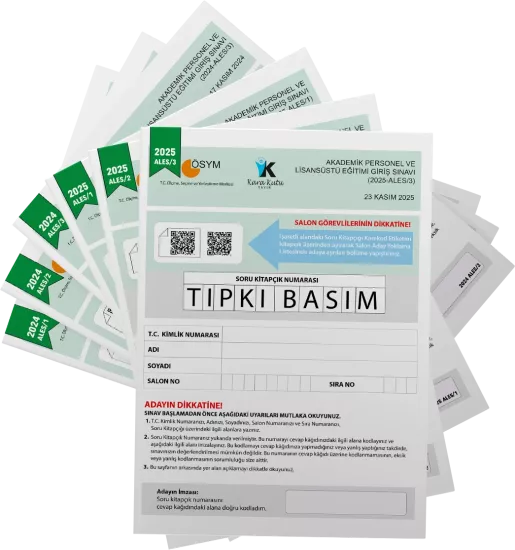 2026 ALES ÖSYM Tıpkı Basım Çıkmış Soru 6lı Deneme Paketi Video ve Dijital Çözümlü Türkiye Geneli