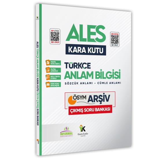 ALES Türkçenin Kara Kutusu ANLAM BİLGİSİ(Sözcük-Cümle)Dijital Çözümlü Konu Özetli Soru Bankası