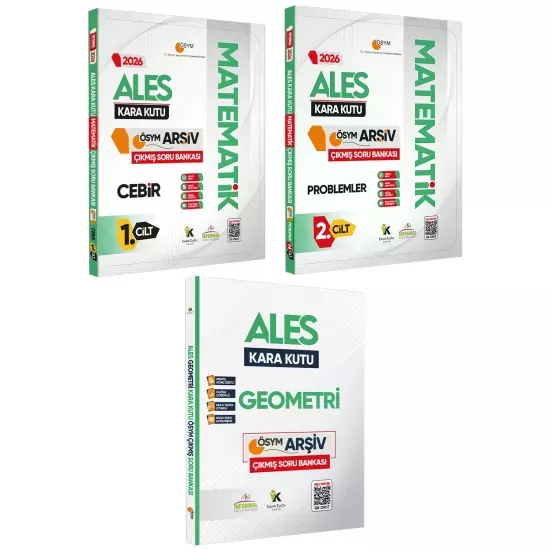2026 ALES Kara Kutu Matematik 1.-2.Cilt ve Geometri 3lü ÖSYM Çıkmış Soru Bankası Konu Özetli Çözümlü