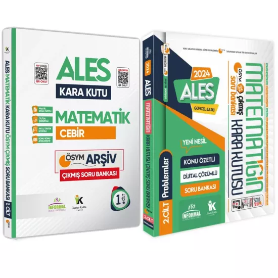 ALES Matematik Kara Kutu 1.ve 2.Cilt Konu Özetli D.Çözümlü ÖSYM Soru Bankası SET PAKET