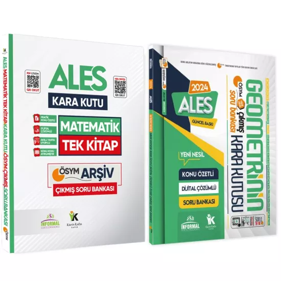 ALES Matematik TEK KİTAP ve Geometrinin Kara Kutusu Konu Ö.D.Çözümlü Çıkmış Soru Bankası Seti