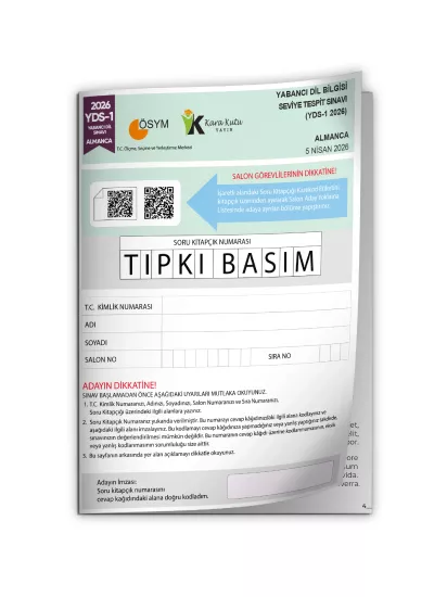 YDS Almanca 2026/1 Yabancı Dil Sınavı ÖSYM Tıpkı Basım Çıkmış Soru Deneme Kitapçığı (e-YDS uygun)