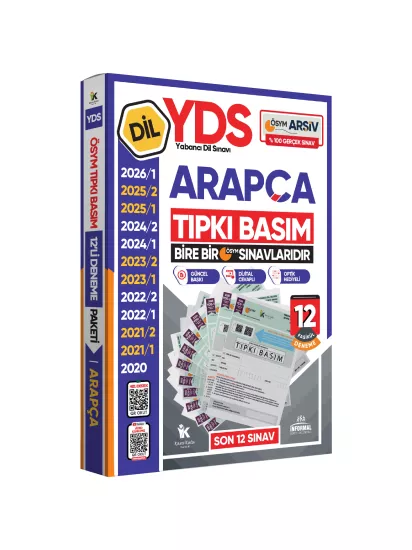 2026 YDS Arapça ÖSYM Tıpkı Basım Çıkmış Soru Deneme Paketi Dijital Çözümlü 12li Fasikül SETİ