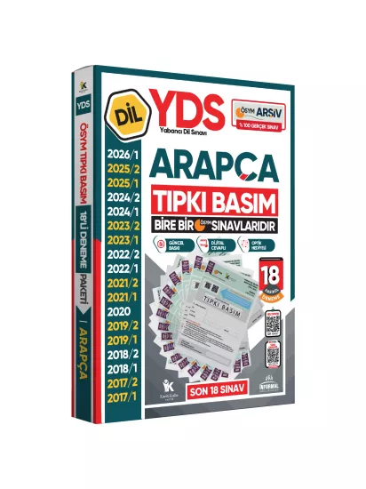 2026 YDS Arapça ÖSYM Tıpkı Basım Çıkmış Soru Deneme Paketi Dijital Çözümlü 18li Fasikül SETİ
