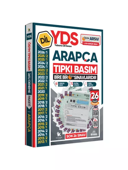 2026 YDS Arapça ÖSYM Tıpkı Basım Çıkmış Soru Deneme Paketi Dijital Çözümlü 26lı Fasikül SETİ
