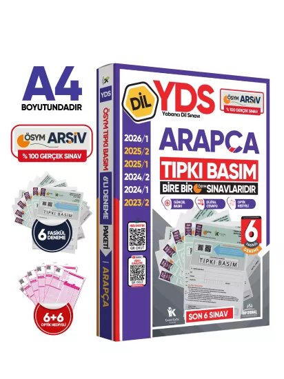 2026 YDS Arapça ÖSYM Tıpkı Basım Çıkmış Soru Deneme Paketi Dijital Çözümlü 6lı Fasikül SETİ
