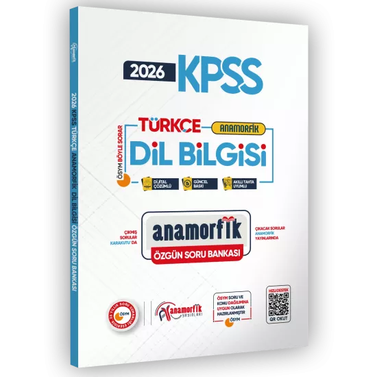 2026 KPSS Türkçe Asimetrik Dil Bilgisi Özgün Soru Bankası Dijital Çözümlü Anamorfik Yayınları