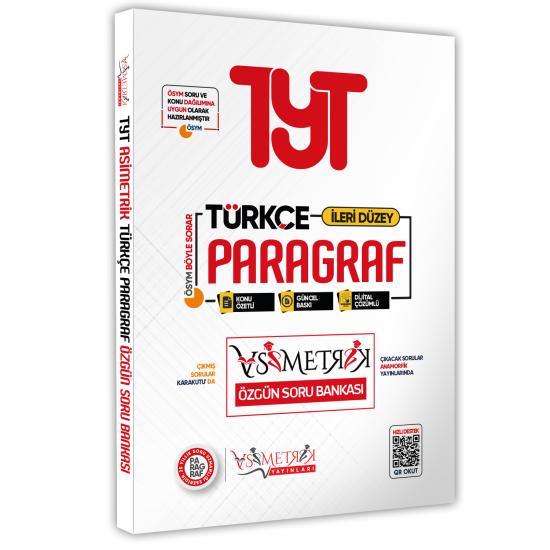 2025 YKS-TYT Türkçe Asimetrik Paragraf Soru Bankası Konu Özetli Dijital Çözümlü Asimetrik Yayınları