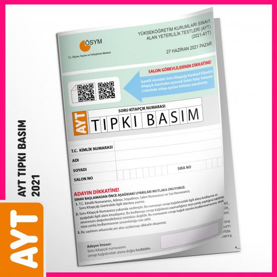 YKS-AYT 2021 ÖSYM Tıpkı Basım Türkiye Geneli Dijital Çözümlü Çıkmış Soru Kitapçığı