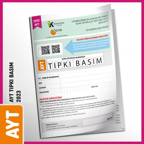 YKS-AYT (SAY-TM) ÖSYM Birebir Tıpkı Basım Türkiye Geneli Çözümlü Çıkmış Soru Kitapçığı