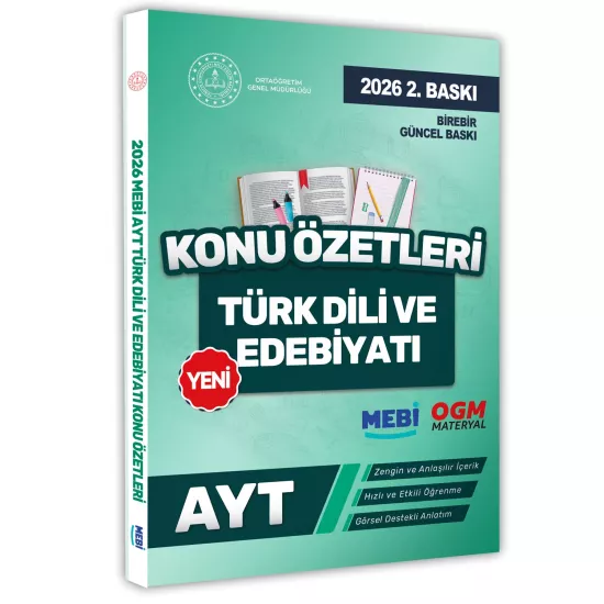 2026 YKS-AYT MEBİ-OGM Türk Dili ve Edebiyatı Pratik Konu Özet Kitabı RENKLİ A4 Boyut BASKI ÜCRETİ