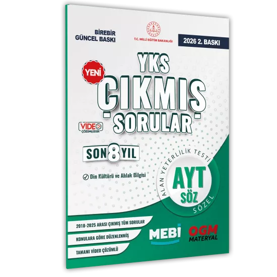 2026 YKS-AYT MEBİ DİN KÜLTÜRÜ ve AHLAK BİLGİSİ ÖSYM Çıkmış Soru Bankası SÖZEL Son 8 Yıl BASKI ÜCRETİ