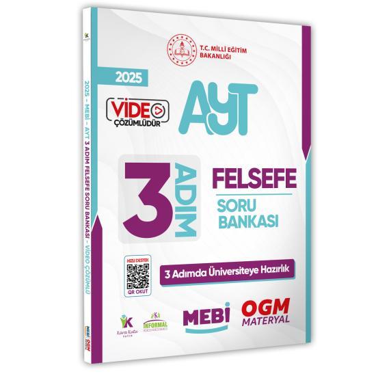 2025 AYT MEBİ-OGM 3 ADIM Felsefe Soru Bankası RENKLİ A4 Boyut Video Çözümlü (Karakutu Katkılarıyla)