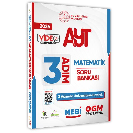 2026 AYT MEBİ-OGM 3 ADIM Matematik Soru Bankası RENKLİ A4 Boyut Video Çözümlü (Karakutu Katkılarıyla)