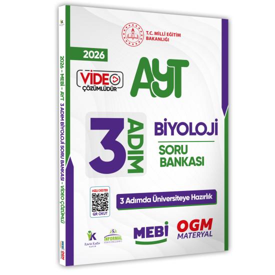 2026 AYT MEBİ-OGM 3 ADIM Biyoloji Soru Bankası RENKLİ A4 Boyut Video Çözümlü (Karakutu Katkılarıyla)