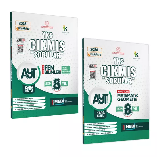 2026 YKS-AYT Sayısal Çıkmış Soru Bankası Kara Kutu 2’li Set Konu Konu Son 8 Yıl PDF/Video Çözümlü