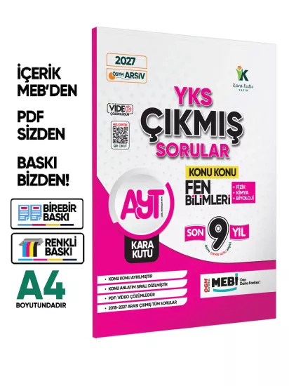 2027 YKS-AYT Sayısal Çıkmış Soru Bankası Kara Kutu 2’li Set Konu Konu Son 9 Yıl Video/PDF Çözümlü