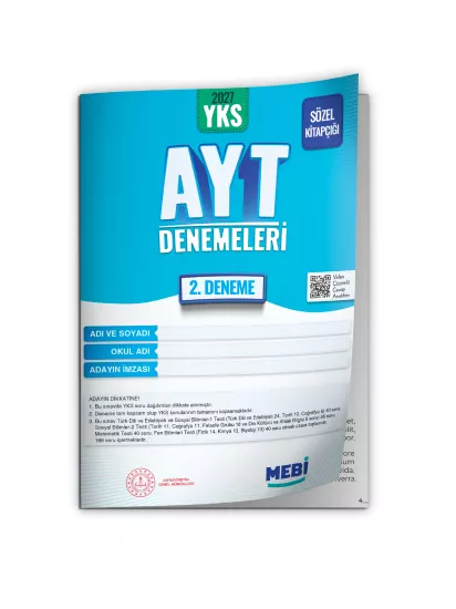 2027 YKS-AYT SÖZEL MEBİ ONLİNE Türkiye Geneli 2. Deneme  Büyük Boy RENKLİ BASKI ÜCRETİ