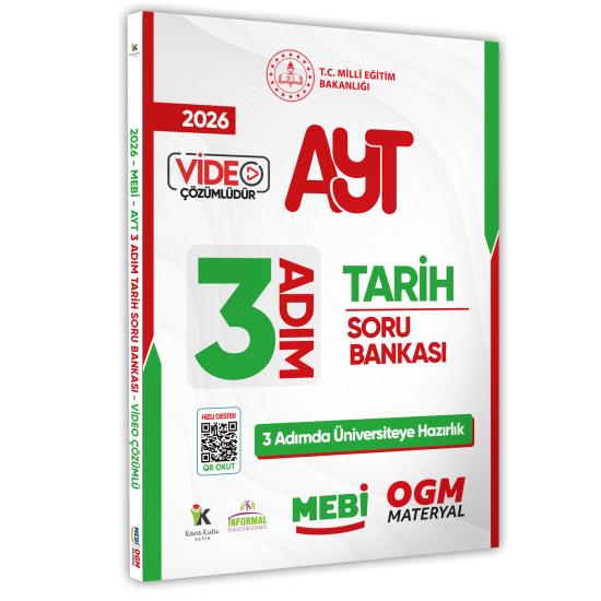 2026 AYT MEBİ-OGM 3 ADIM Tarih Soru Bankası RENKLİ A4 Boyut Video Çözümlü (Karakutu Katkılarıyla)