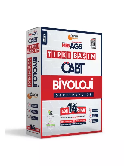 2027 MEB-AGS ÖABT Biyoloji Öğretmenliği ÖSYM Tıpkı Basım 14lü Deneme Paketi Türkiye Geneli