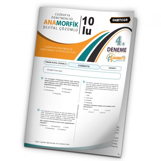 2024  KPSS ÖABT Anamorfik Yayın Coğrafya Öğretmenliği Türkiye Geneli D.Çözümlü Deneme 10/4.Kitapçık