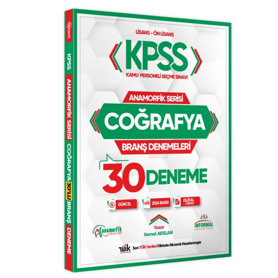 2025 KPSS Anamorfik Serisi Coğrafya 30lu Branş Denemesi YENİ SON TÜİK VERİLERİ EKLİ Dijital Çözümlü