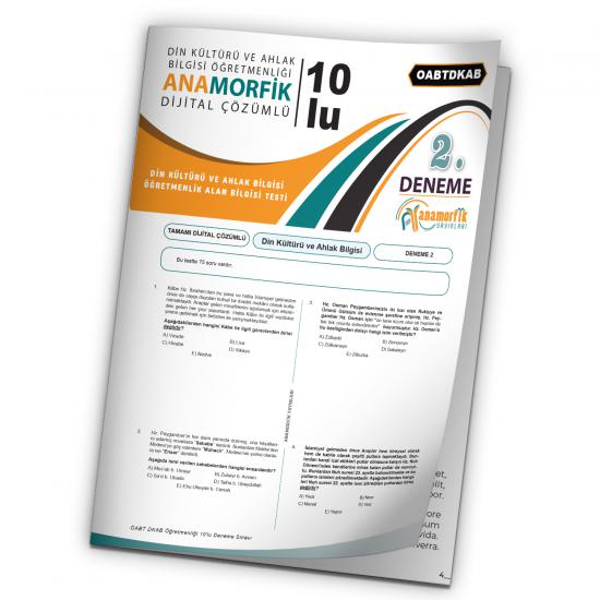 2024 KPSS ÖABT Anamorfik Din Kültürü ve Ahlak Bilgisi Türkiye Geneli D.Çözümlü Deneme 10/2.Kitapçık