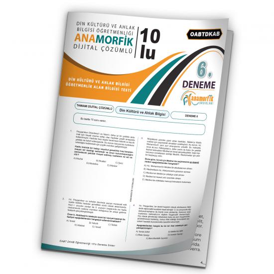 2024 KPSS ÖABT Anamorfik Din Kültürü ve Ahlak Bilgisi Türkiye Geneli D.Çözümlü Deneme 10/6.Kitapçık