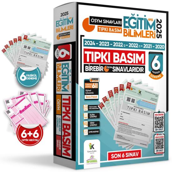 2025 MEB-AGS EĞİTİM BİLİMLERİ ÖSYM Tıpkı Basım Çıkmış Soru 6lı Deneme Paketi Video Çözümlü Türkiye G.