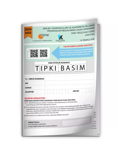 2026 DGS ÖSYM TIPKI Basım Sayısal-Sözel Çıkmış Soru Deneme Kitapçığı Dijital Çözümlü Türkiye Geneli