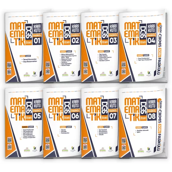 2026 DGS MATEMATİK Kara Kutu 8li Fasikül SETİ ÖSYM Çıkmış Soru Bankası Çözümlü Modüler PAKET