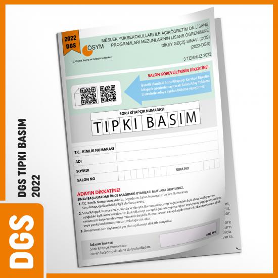 DGS 2022 ÖSYM Tıpkı Basım Çıkmış Soru Türkiye Geneli Dijital Çözümlü Deneme Kitapçığı