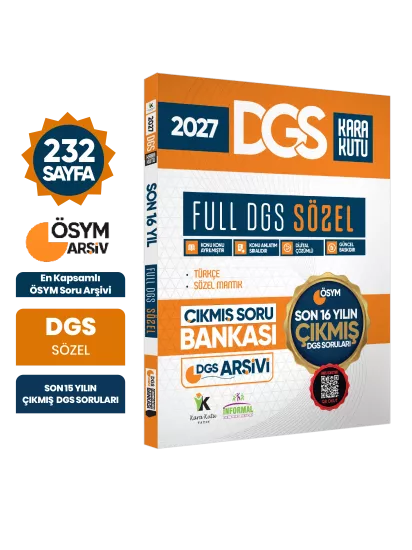 2027 FULL DGS SÖZEL Tek Kitap ÖSYM Çıkmış Soru Bankası Son 16 Yıl Sadece DGS PDF/Video Çözümlü