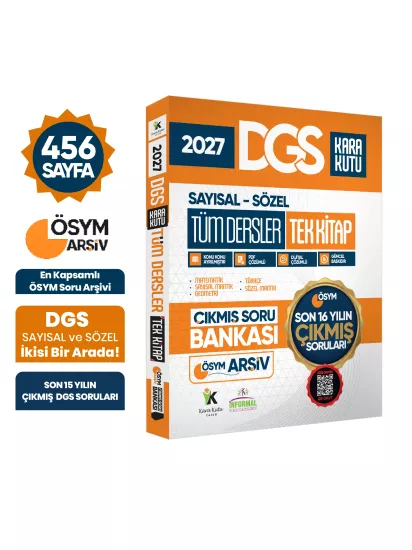 2027 FULL DGS Tüm Dersler Tek Kitap ÖSYM Çıkmış Soru Bankası Son 16 Yıl Sadece DGS PDF/Video Çözümlü