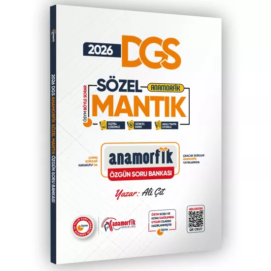 2026 DGS Anamorfik Sözel Mantık Soru Bankası Yeni Müfredat Dijital Çözümlü