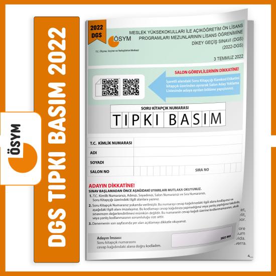 DGS 2022 ÖSYM Tıpkı Basım Çıkmış Soru Türkiye Geneli Dijital Çözümlü Deneme Kitapçığı