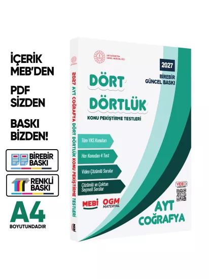 2027 YKS-AYT MEBİ-OGM Dört Dörtlük SÖZEL Pekiştirme Soru Bankası Çözümlü Set BASKI ÜCRETİ A4 Renkli 2027 YKS-AYT MEBİ-OGM Dört Dörtlük SÖZEL Pekiştirme Soru Bankası Çözümlü Set BASKI ÜCRETİ A4 Renkli