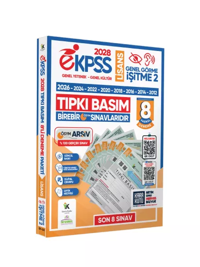 2028 EKPSS Lisans Genel Görme İşitme-2 ÖSYM Çıkmış Soru Tıpkı Basım 8li Kitapçık TG Deneme Paketi