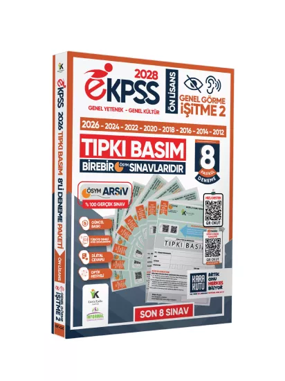 2028 EKPSS Önlisans Genel Görme İşitme-2 ÖSYM Çıkmış Soru Tıpkı Basım 8li Kitapçık TG Deneme Paketi
